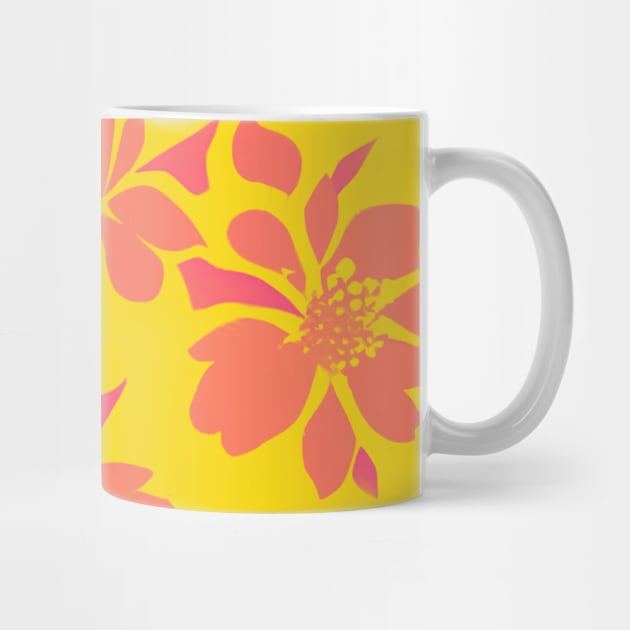 Trendy Yellow Floral Pattern | Vibrant Nature Design by IDesign23